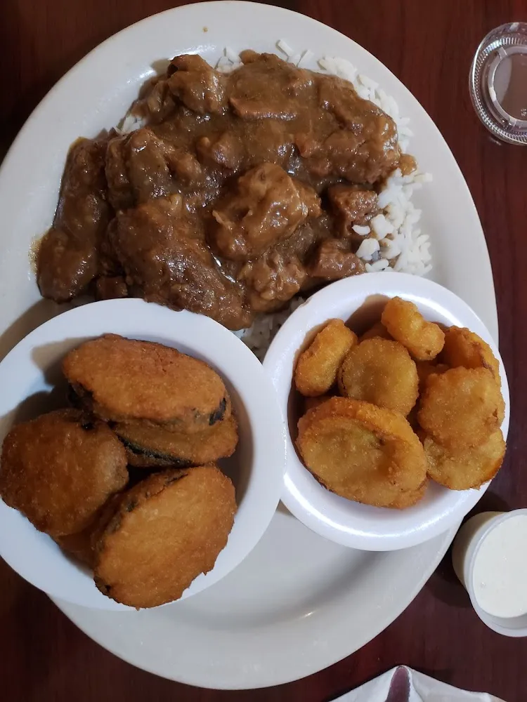 Country Style Steak w Fried Squash & Fried Zucchini