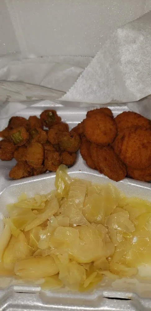 Fried Okra Fried Zucchini Cabbage